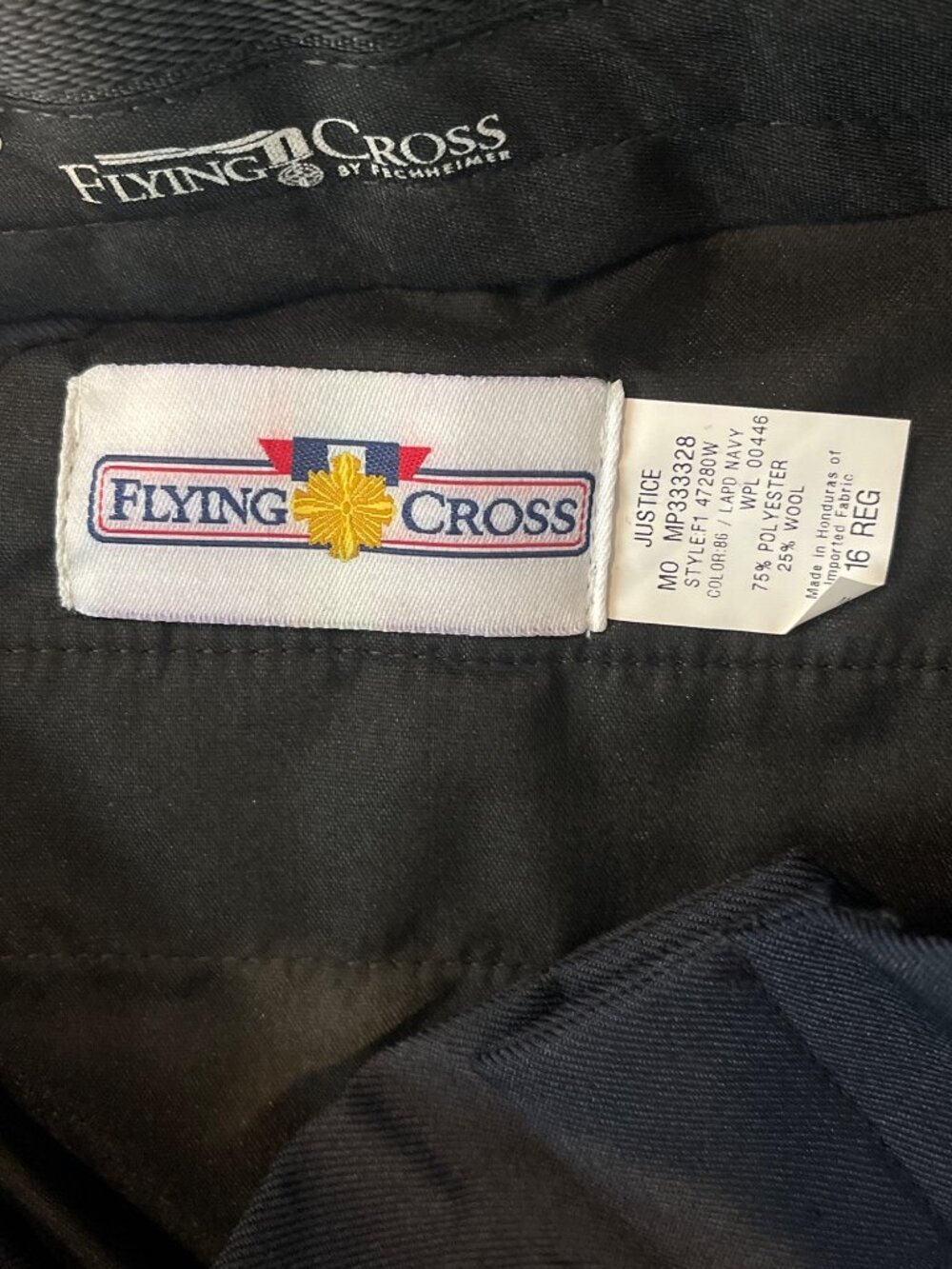 NWT Flying Cross Justice Poly/Wool Pants Womens Sz 16 Unhemmed LAPD Navy 47280W - Picture 3 of 5
